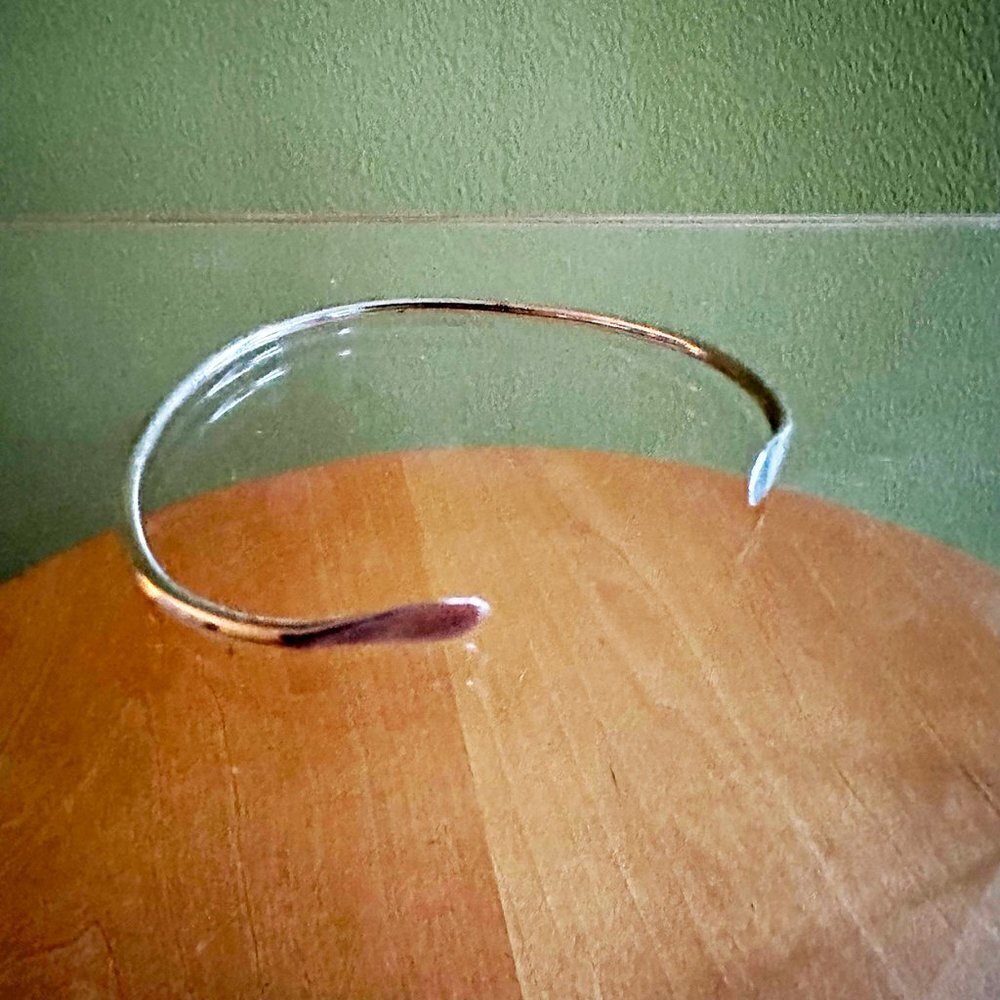 Sterling Silver Delicate Cuff Bangle Bracelet